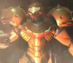 Samus confronts the odd Cretaphid defense system.