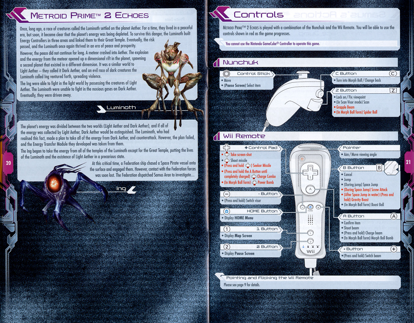 Metroid Prime Trilogy instruction manual