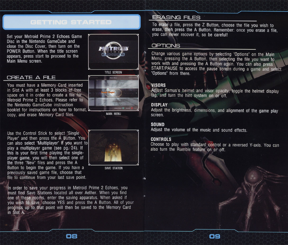 Metroid Prime 2: Echoes instruction manual