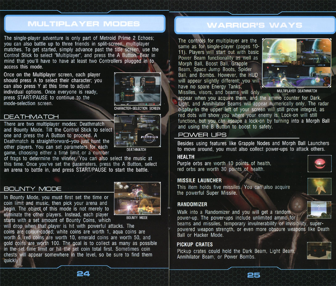 Metroid Prime 2: Echoes instruction manual